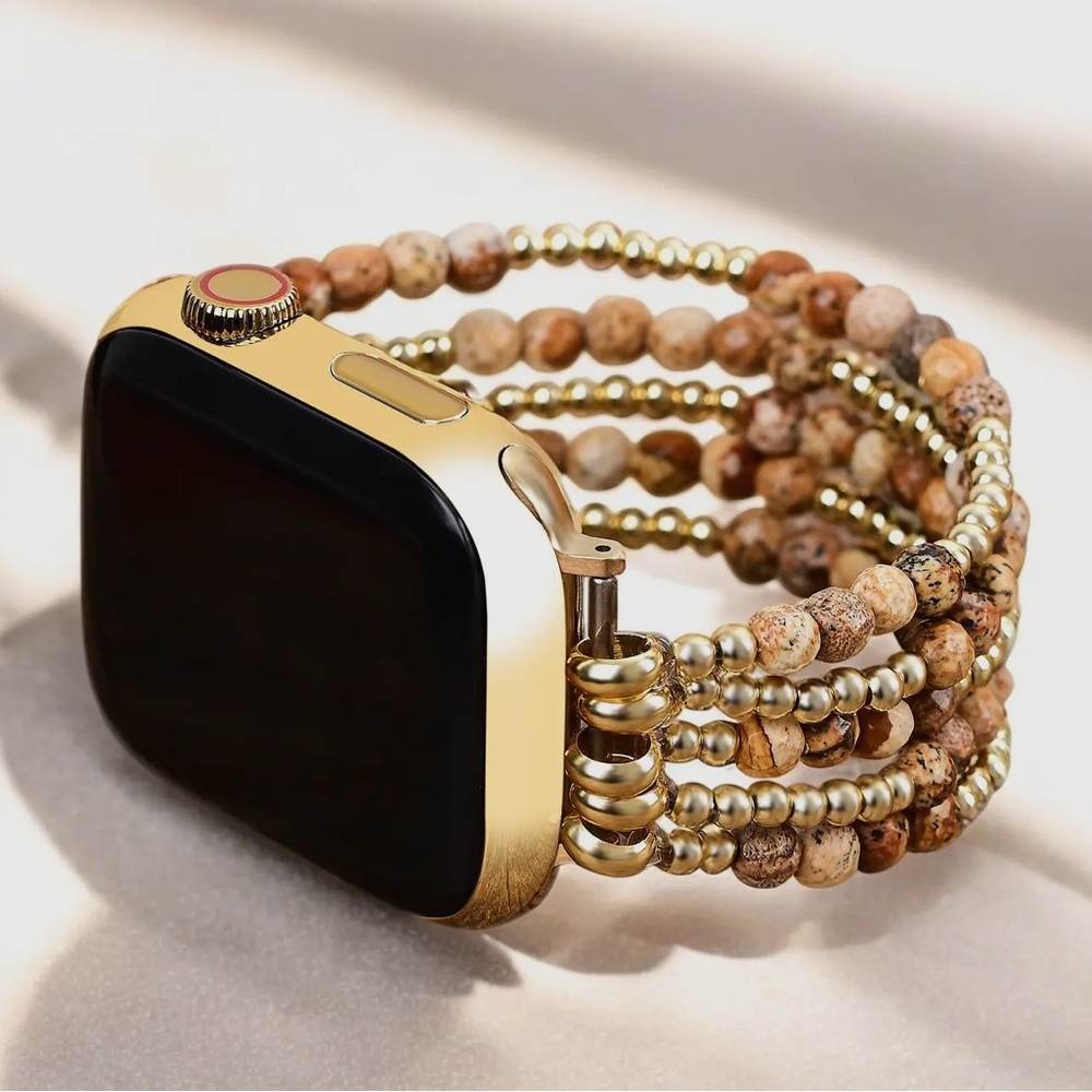 Gold and Beaded Smartwatch Band
Golden Earth Jasper Stretch Small